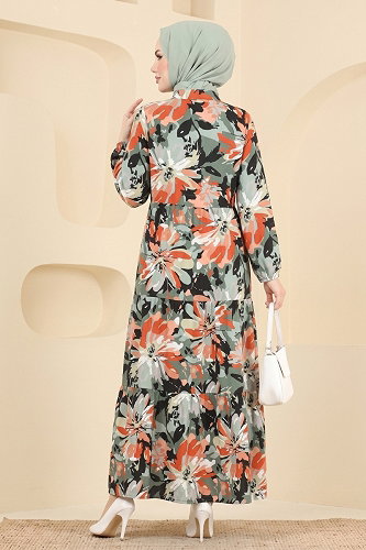moda selvim Dress 178NZRK1200 Khaki - Thumbnail