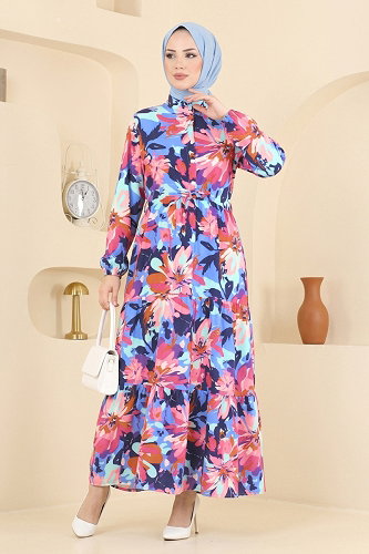 moda selvim Dress 178NZRK1200 Navy Blue - Thumbnail