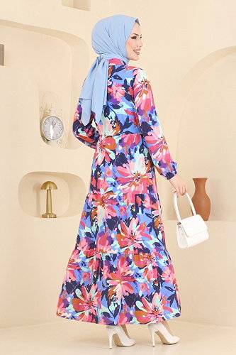 moda selvim Dress 178NZRK1200 Navy Blue - Thumbnail