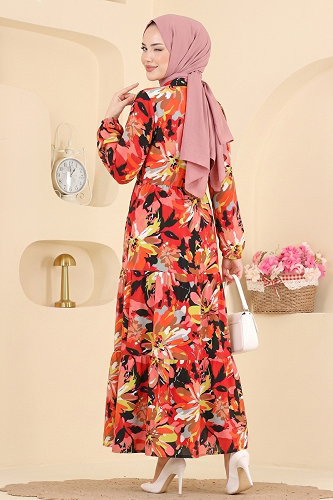 moda selvim Dress 178NZRK1200 Red - Thumbnail