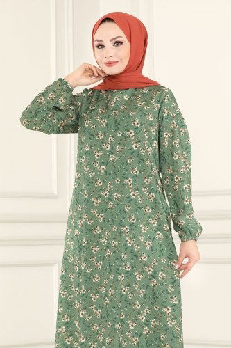 moda selvim Dress 1825UZ662 Mint - Thumbnail