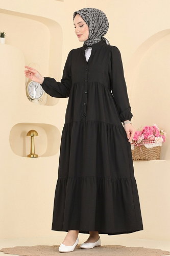moda selvim Dress 183NZRK1200 Black - Thumbnail