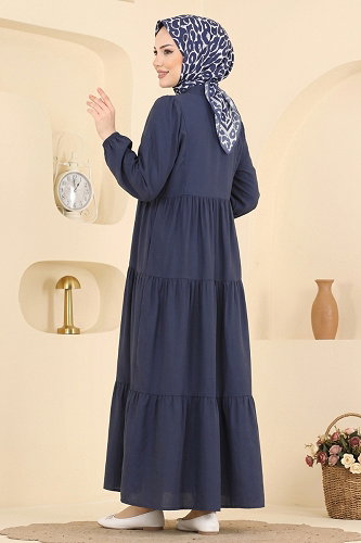 moda selvim Dress 183NZRK1200 Navy Blue - Thumbnail