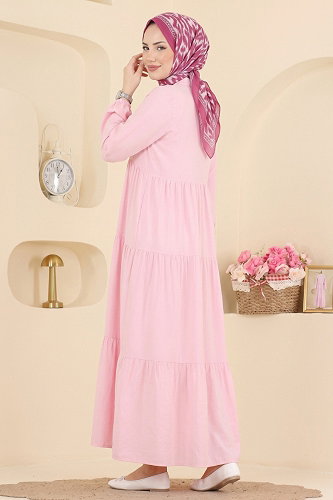 moda selvim Dress 183NZRK1200 Pink - Thumbnail