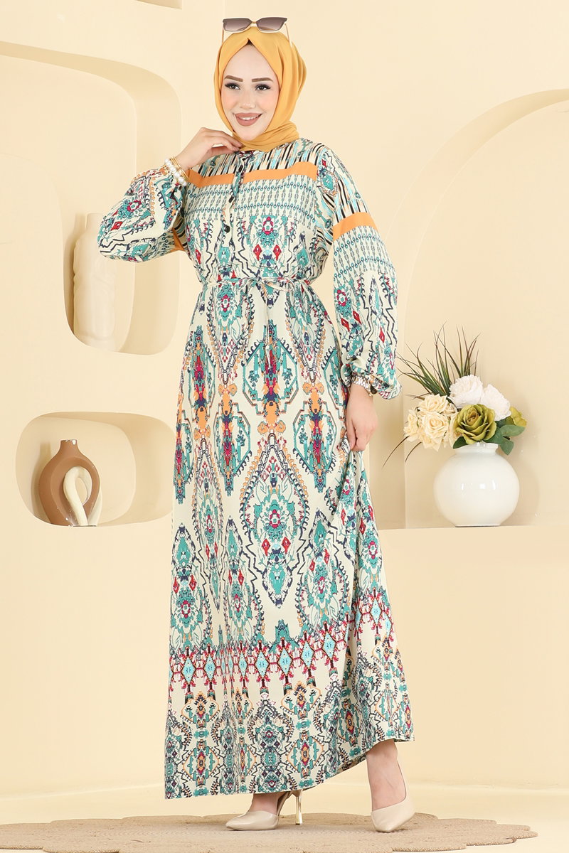 Dress 186NZRK1200 Cream - Moda Selvim