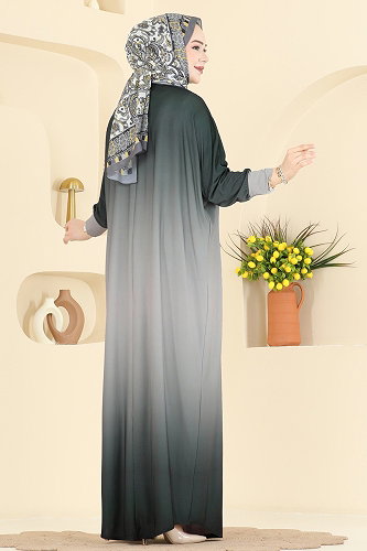 moda selvim Dress 1908ZNNK1102 Anthracite - Thumbnail