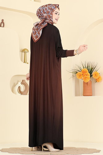 moda selvim Dress 1908ZNNK1102 Brown - Thumbnail