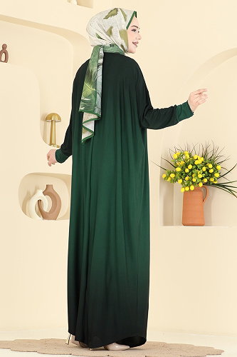 moda selvim الفستان زيتي 1908ZNNK1102 - Thumbnail