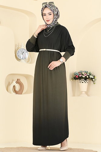 moda selvim Dress 1908ZNNK1102 Khaki - Thumbnail