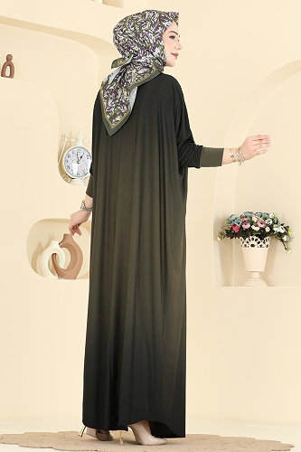 moda selvim Dress 1908ZNNK1102 Khaki - Thumbnail