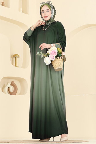 moda selvim الفستان أخضر باهت 1908ZNNK1102 - Thumbnail