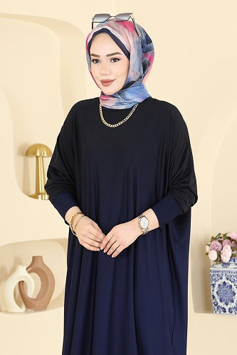 moda selvim الفستان كحلي 1908ZNNK1102 - Thumbnail