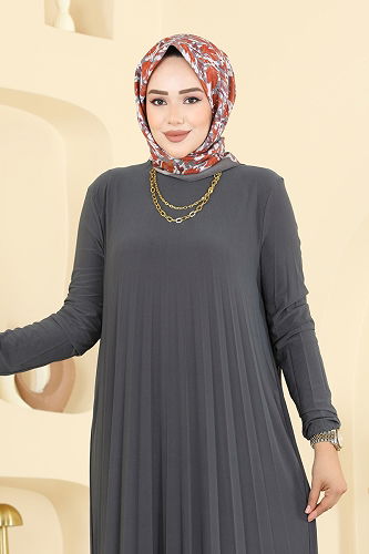 moda selvim Dress 1935ZNN863 Anthracite - Thumbnail