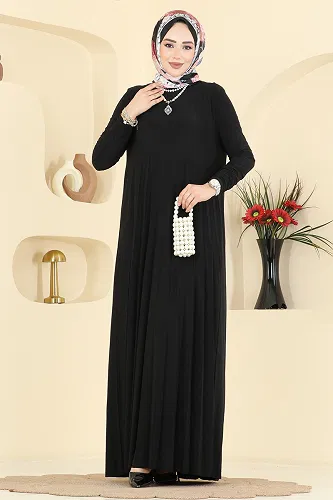 moda selvim Dress 1935ZNN863 Black - Thumbnail