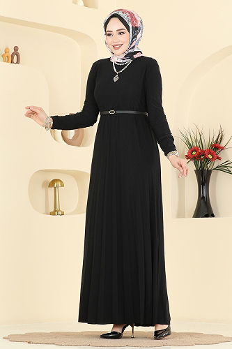 moda selvim Dress 1935ZNN863 Black - Thumbnail