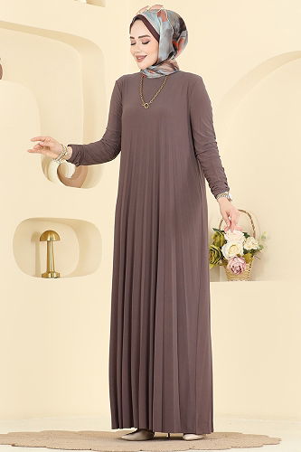 moda selvim Dress 1935ZNN863 Dark Powder Vision - Thumbnail