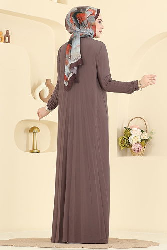 moda selvim Dress 1935ZNN863 Dark Powder Vision - Thumbnail