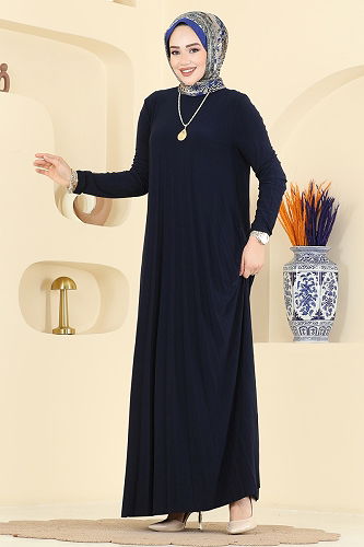 moda selvim Dress 1935ZNN863 Navy Blue - Thumbnail