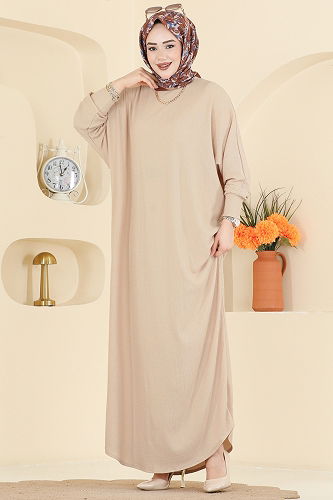 moda selvim Dress 2000ERK1158 Beige - Thumbnail