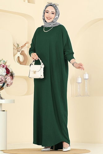 moda selvim Dress 2000ERK1158 Emerald - Thumbnail