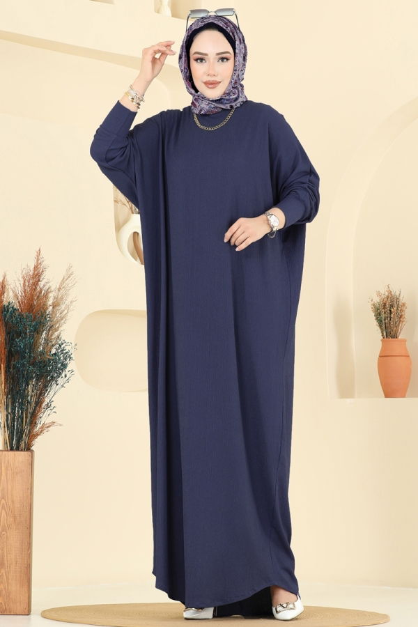 Modaselvim Dress Dress 2000ERK1158 Navy Blue