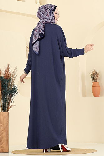 moda selvim Dress 2000ERK1158 Navy Blue - Thumbnail
