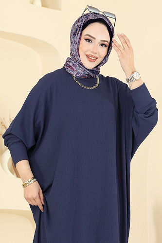 moda selvim الفستان كحلي 2000ERK1158 - Thumbnail