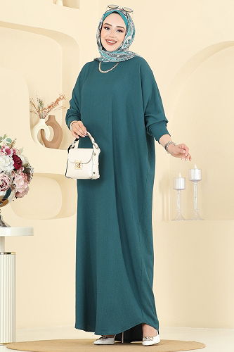 moda selvim Dress 2000ERK1158 Petroleum - Thumbnail