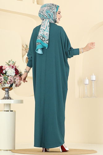 moda selvim Dress 2000ERK1158 Petroleum - Thumbnail