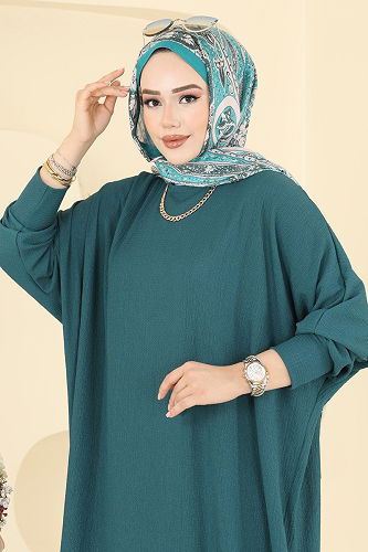 moda selvim الفستان بترولي 2000ERK1158 - Thumbnail