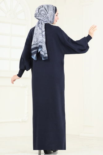 moda selvim Dress 200KLB1050 Navy Blue - Thumbnail