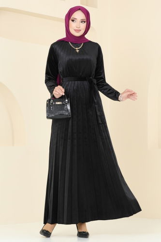 moda selvim Dress 2012MEY846 Black - Thumbnail