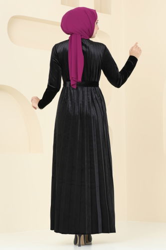 moda selvim Dress 2012MEY846 Black - Thumbnail