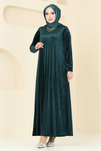 moda selvim Dress 2012MEY846 Emerald - Thumbnail