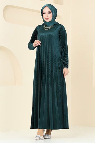 moda selvim Dress 2012MEY846 Emerald - Thumbnail