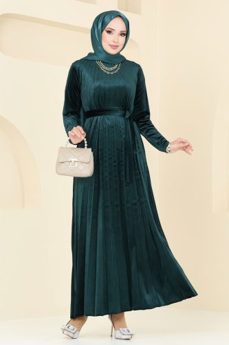 moda selvim Dress 2012MEY846 Emerald - Thumbnail