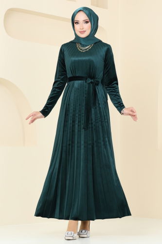 moda selvim Dress 2012MEY846 Emerald - Thumbnail