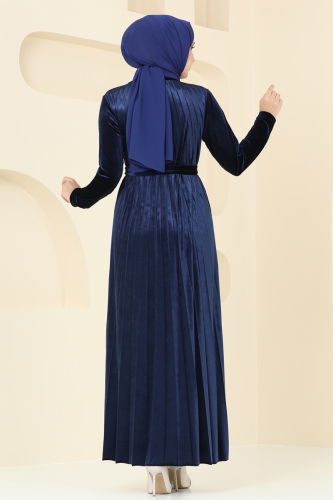 moda selvim Dress 2012MEY846 Navy Blue - Thumbnail