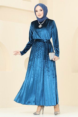 moda selvim الفستان بترولي 2012MEY846 - Thumbnail