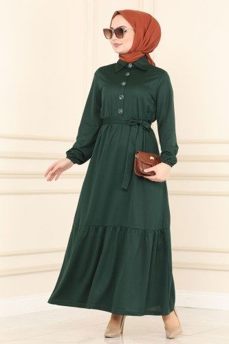 moda selvim Dress 2012MRT754 Emerald - Thumbnail