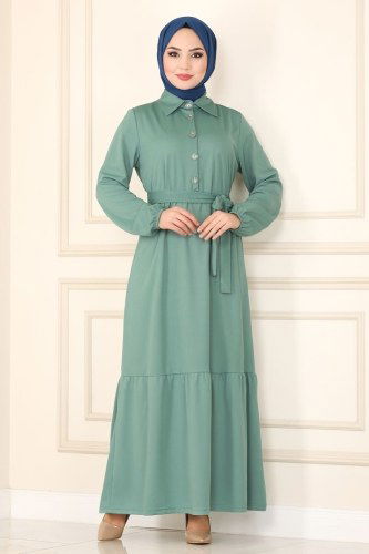 moda selvim 2012MRT754 لون العقابية فستان - Thumbnail