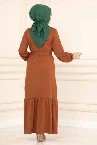 moda selvim Dress 2012MRT754 Tan - Thumbnail