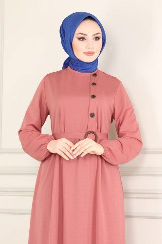 moda selvim 2014MRT754 الزهري فستان - Thumbnail