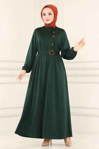 moda selvim Dress 2014MRT754 Emerald - Thumbnail
