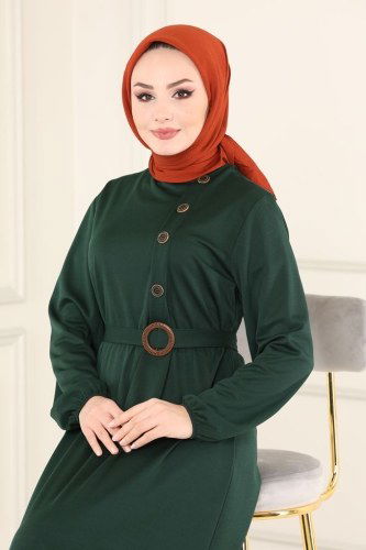 moda selvim 2014MRT754 الزيتي فستان - Thumbnail