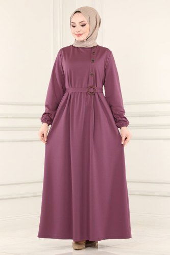 moda selvim Dress 2014MRT754 Lilac - Thumbnail
