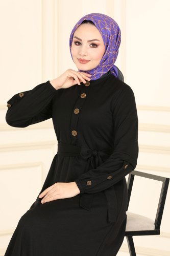 moda selvim Dress 2017MRT754 Black - Thumbnail