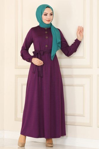 moda selvim Dress 2017MRT754 Purple - Thumbnail