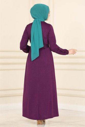 moda selvim Dress 2017MRT754 Purple - Thumbnail