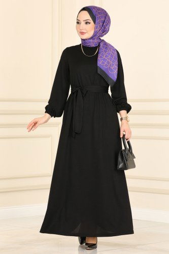 moda selvim Dress 2018MRT754 Black - Thumbnail